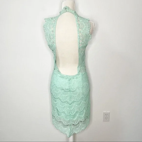 NEW! Free People Daydream Mint Bodycon Slip Dress Size L - Picture 7 of 12
